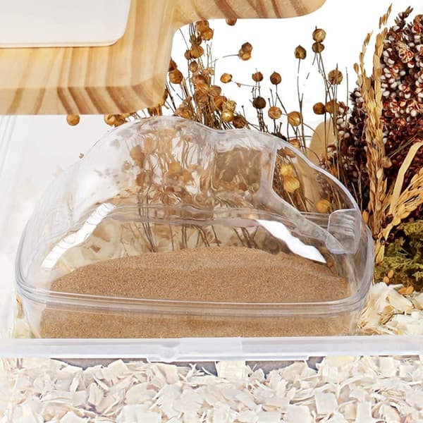 Hamster Sand Bath Container Stor Hamster Toalett med Scoop Set D