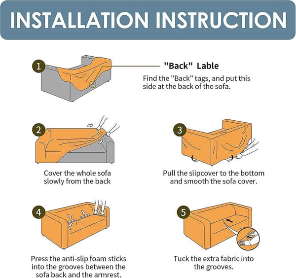 Sofaovertrekk med armlener, elastisk sofaovertrekk, lenestoltrekk, elastisk sofa