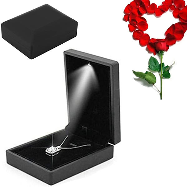 Presentförpackning för smycken med LED-ljus, halsband, armband, ring