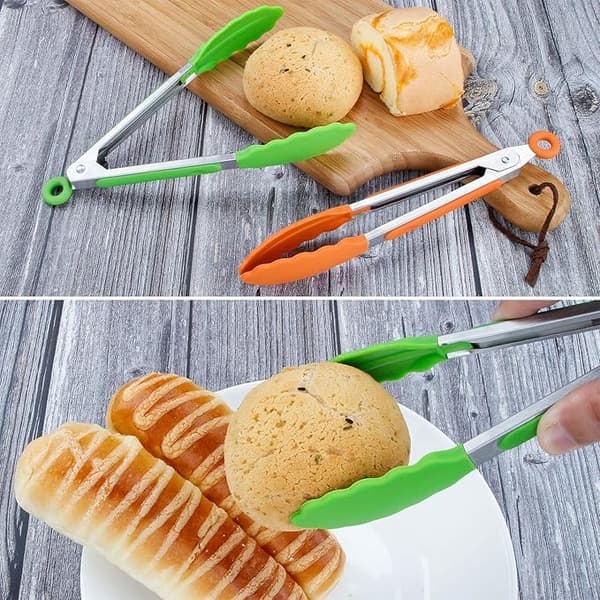 21,4 cm Mini Silikon Serveringstänger - Set om 3 17,8 cm röd grön orange
