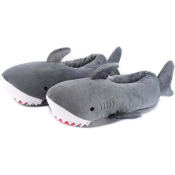 Koselige fleece Wicky Shark minneskum hus tøfler Chompi for kvinner
