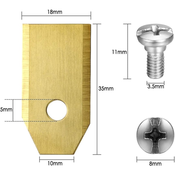 Titanium Automover Blades, Roboter-Ersatzmesser Verbesserte Schrauben Kompatibel 15 Stück