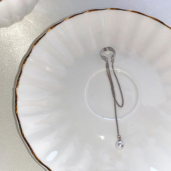 Non Pierced Cuff Øreringe Kæde Damer Pige Wrap Øreringe Perle F