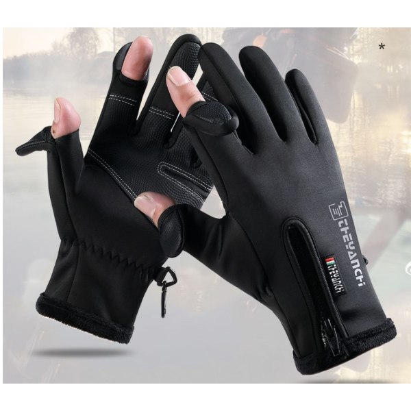 Vinter Termisk Varm Fuld Finger  Sort M