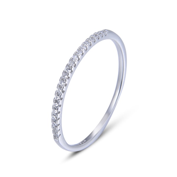 Sterling Silver Simulerade Diamant Stapelbara Ringar Dam Eternity Ring