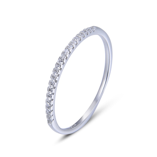 Sterling Silver Simulerade Diamant Stapelbara Ringar Dam Eternity Ring