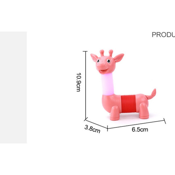 Fidgetdjurleksaker för småbarn: 4-pack LED-djurpopprör, sensoriska leksaksrör set lyser upp slumpmässiga färger Giraff