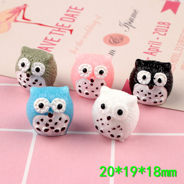 5 stk. Mos Mikro Landskab Ornament Ornament Diy Montering Resin Små Ornament, Ugle