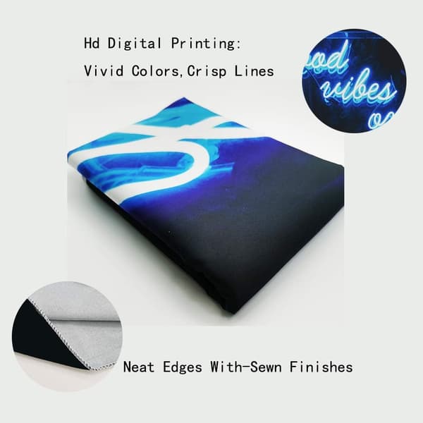 Sininen gobelin Neon Good Vibes Only -seinävaate
