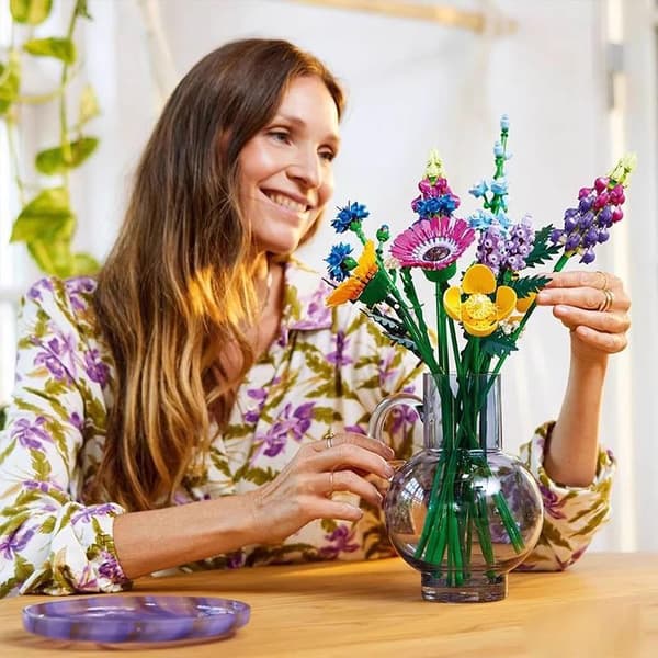Ikon vildblomstbuket, kunstig valmueplante