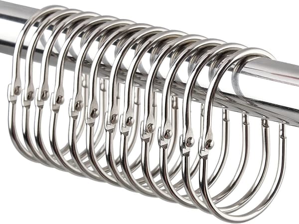 20-pack Stark Metallduschkrok, Tunga Hållbara Hängringar, Multifunktionella Duschkrokringar för Badrum