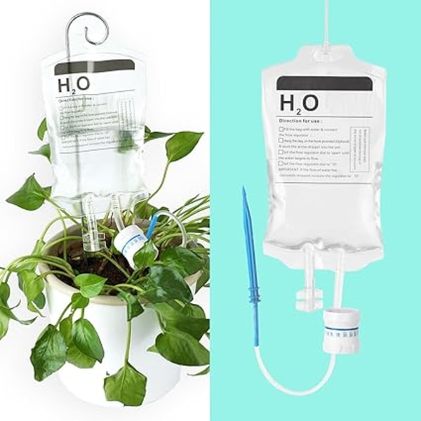 2 stk. plantelivssupport, plantevandingssystem med metaldyvelvanding D
