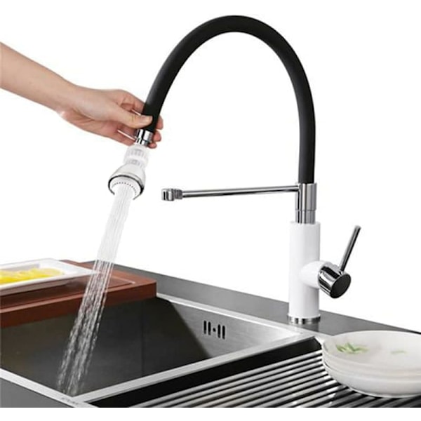 Aerator, Jet-aerator for artikulert dobbel stråle kjøkkenkran, hånddusj for vask og vannsparing Vask, med adapter