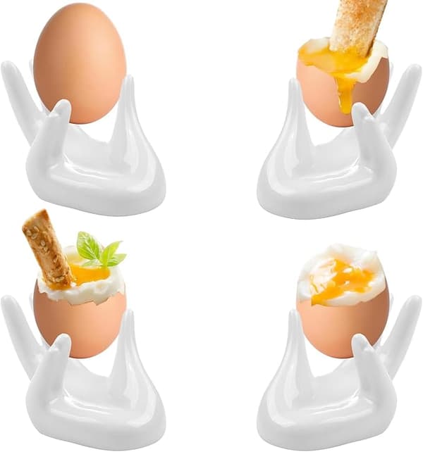 Äggkoppar, 4 st Äggkoppar, Keramiska Äggkoppar, Äggkoppar Frukost Keramik Porslin för Kök