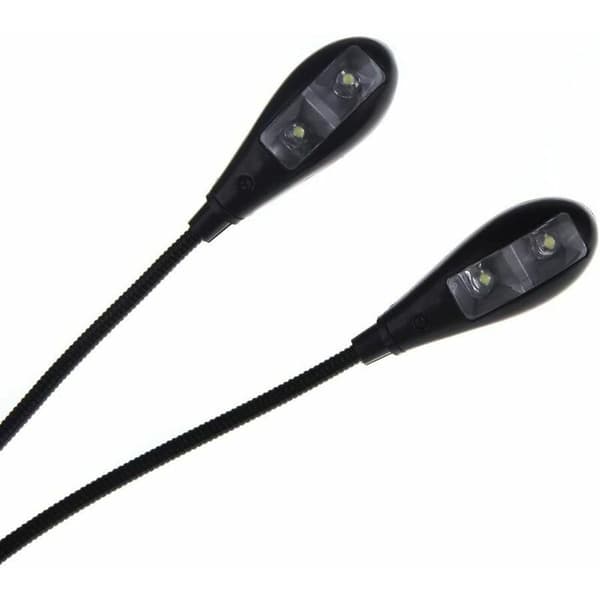 Musikkstativlampe Klipslampe 2 Doblearmer 4 LED Fleksibel Lampe B