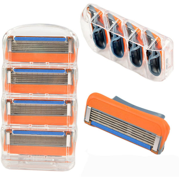Manuelle barberblad, femlags barberblad, oransje barberhode 4 p