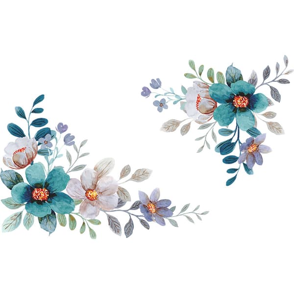 En uppsättning vackra blommiga väggdekaler Väggdekal Väggdekor
