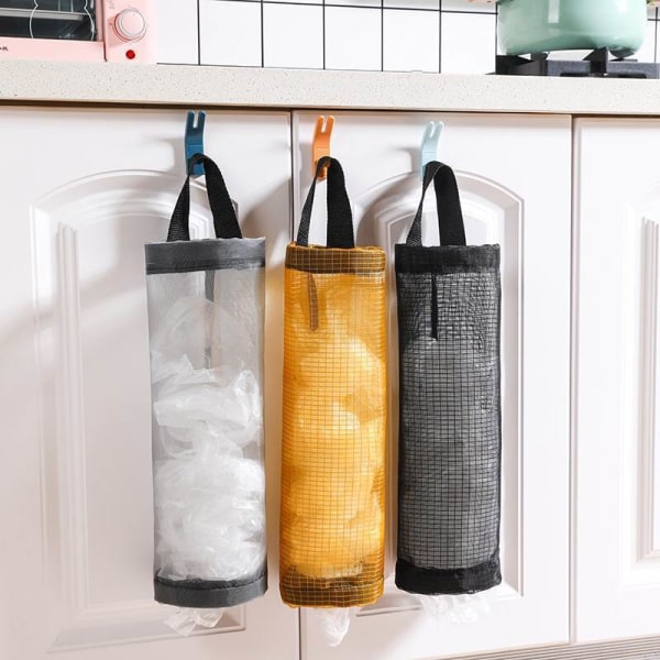 Plastpåshållare, hängande nätpåseorganisatör, hopfällbar matkasse B