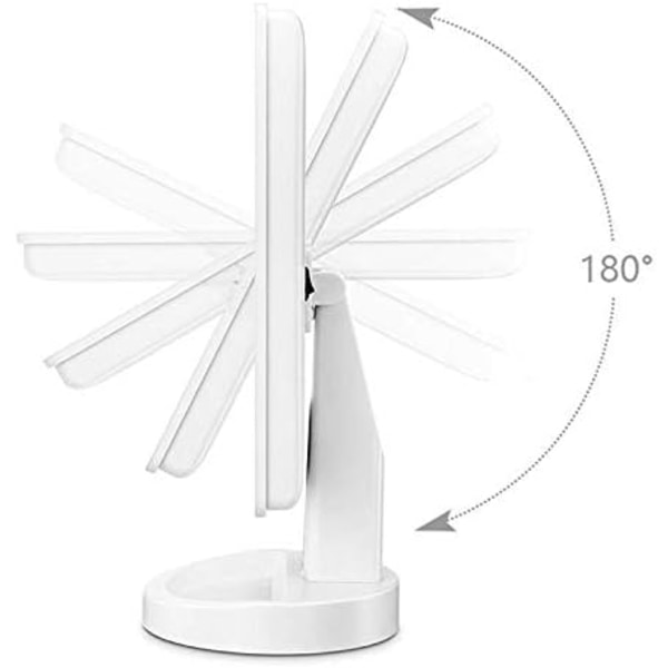 Kosmetisk spegel, trippel förstorande spegel, med 22 LED-lampor, 10X/3X/2X belyst