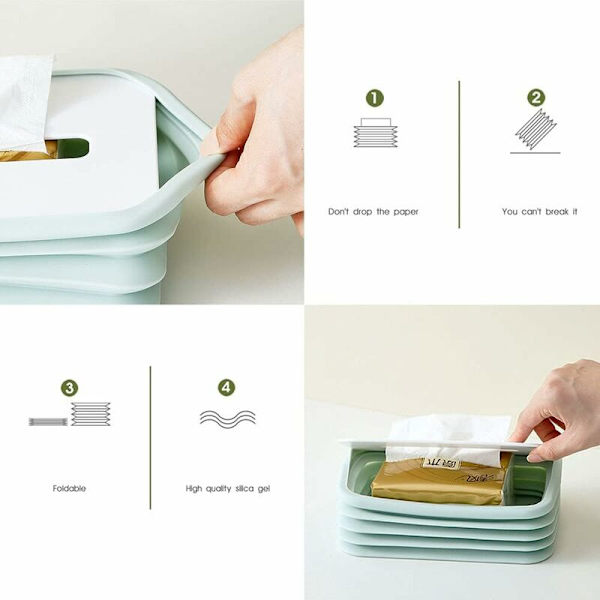 Rektangulær Tissue Box, Silikone Tissue Box, Vandtæt og Dråbe