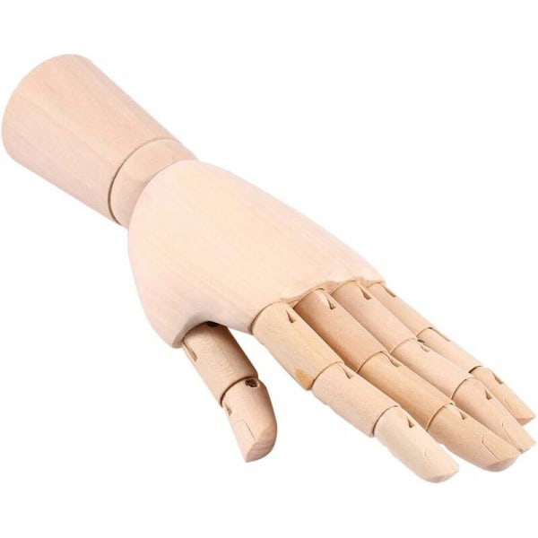 7 tum trähandmodell, ledad rörlig ledad mjuka fingrar handdocka för skissning ritning hemmakontor skrivbord barnleksaker present