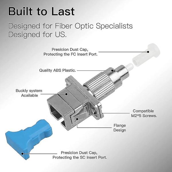 3 st Hybrid optisk fiberadapter Fiberflänskontakt Enkelt läge 9/125um Op