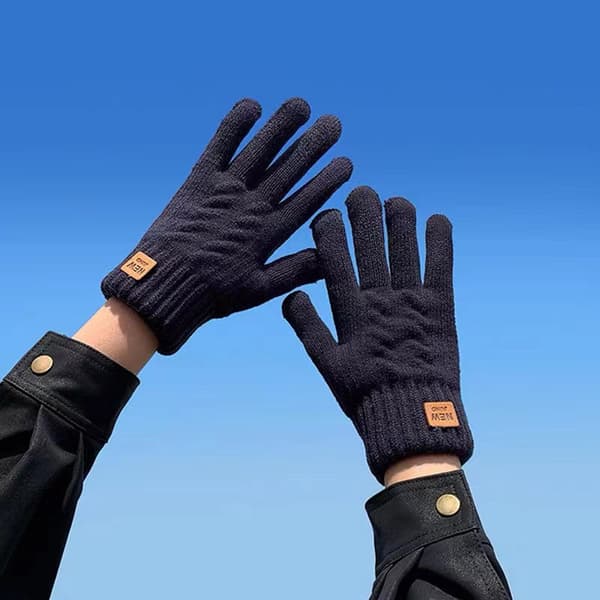 Dam vinter touch screen handskar kabel stickad termisk fodrad finger