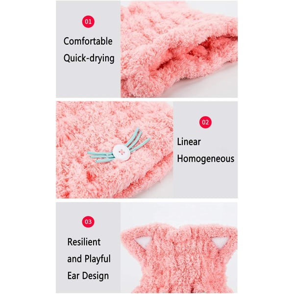 2 stk. mikrofiber hurtigttørrende håndklæder til børn piger