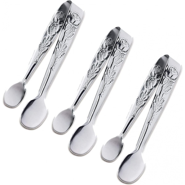 3 stk. Mini serveringstænger, 4 tommer Rose rustfrit stål (sølv)