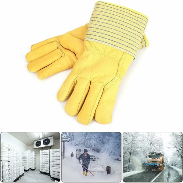 Kryogena handskar Antifryshandskar Läder Arbetshandskar Vinter Varma Handskar Kalla Resistenta Vindtäta Vattentäta Lång Manschett Flytande Kväve Handskydd Unisex Längd: 32cm