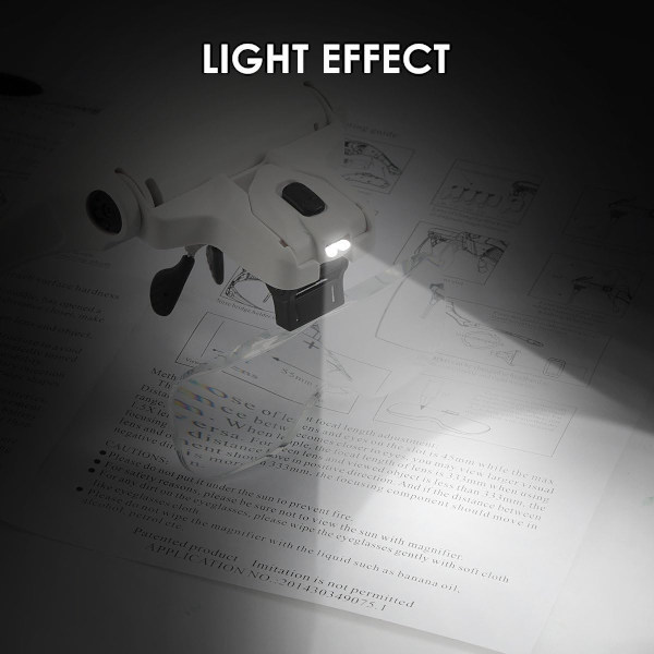 Förstoringsglas med 2 LED-lampor - Frontbelyst förstoringsglas