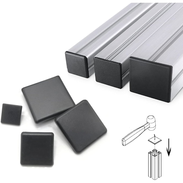 40 kappaletta alumiiniprofiilin päätyhattuja, 30 x 30 mm alumiiniprofiilin päätyhattu