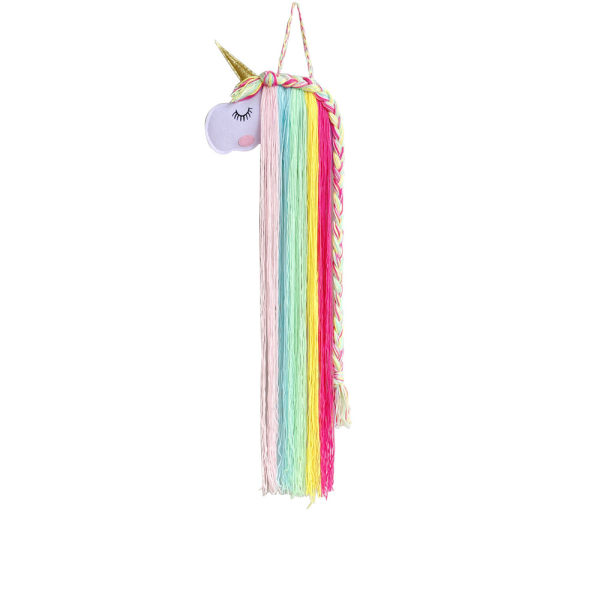 Unicorn Rainbow Filt Hårnål Set Hårklämmor Förvaring Organizer Wa