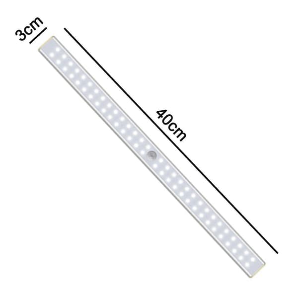2-pack LED-garderobsbelysning, 60 LED-laddningsbar rörelsesensorlampa