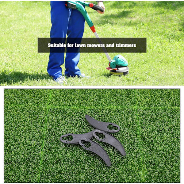 9 st små halvmåneformade gräsklipparblad i plast för Challenge 1100W Hover Bl