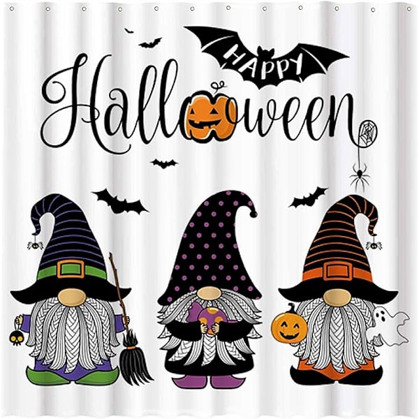 72\" x 72\" Happy Halloween Bruseforhæng til Badeværelsessæt Efterår Efterår Græskar  Edderkoppespind Hjem Badekar Dekorationer