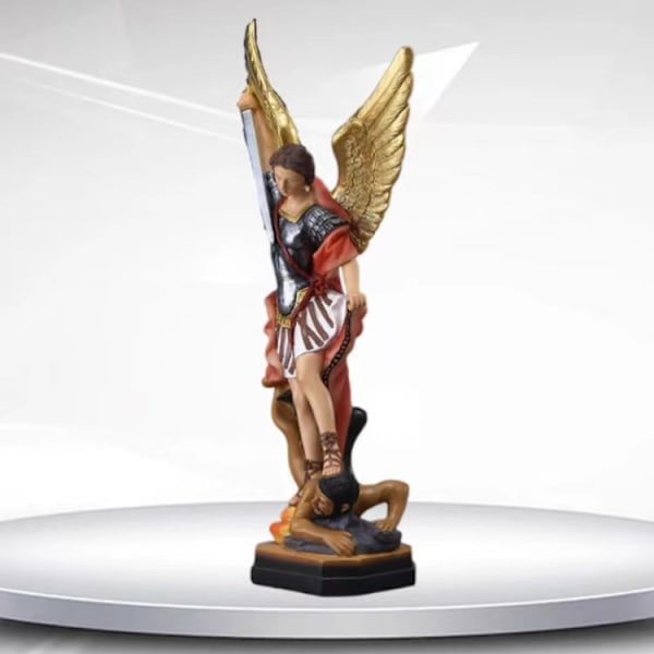 Ærkeengel Statue Ærkeengel St. Michael Trampler Dæmon Religiøs S