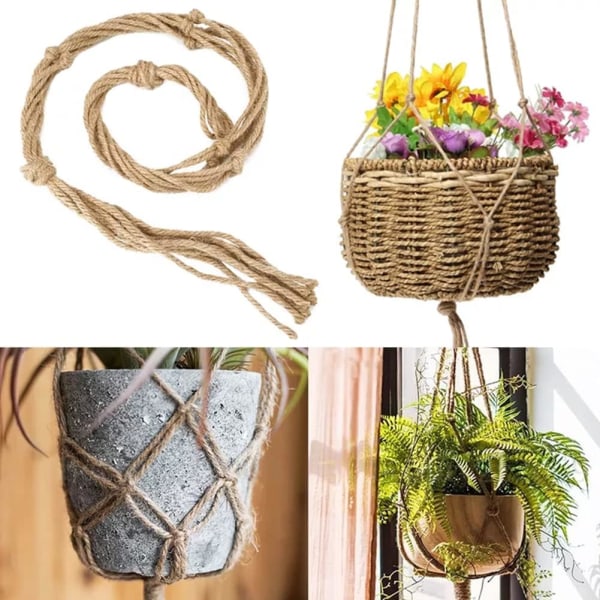 4PCS Macrame Hanging Pot, Macrame Plant Hanger, Hanging Pot Holder for Flo