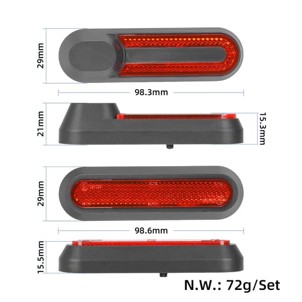 4 stk. Scooter Hjulafdækning Refleksstrimmel til Xiaomi M365, Pro, 1S, Pro2