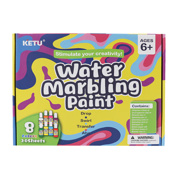 Marbling Paint Art Kit til børn - Kunst- og håndværksgaver til piger