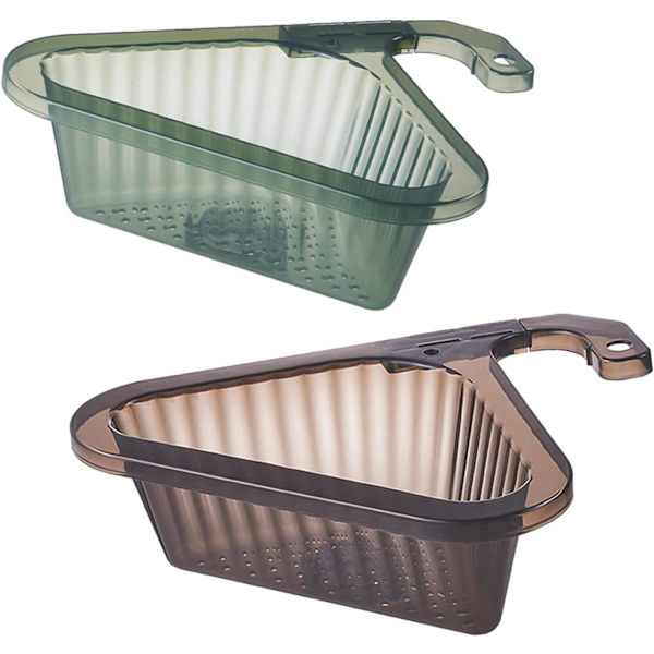 2 STK Køkken Trekant Filterkurv 20,5x25x8cm Vask Afløbskurv Vaskekurv i Form Køkken Trekant Vask Holder Køkken Vask Afløbskurv Filtre