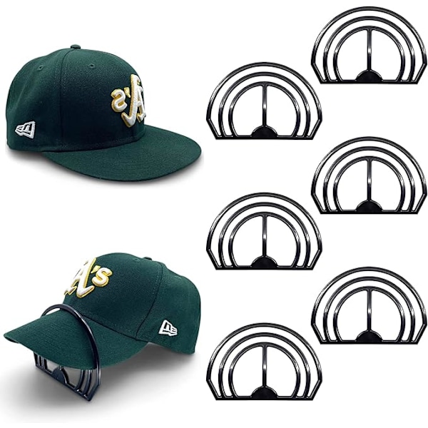 6-pak Hat Bender - Perfekt buet bånd til hat, intet behov for damp - Praktisk design med dobbelt slids mulighed for hat (sort)