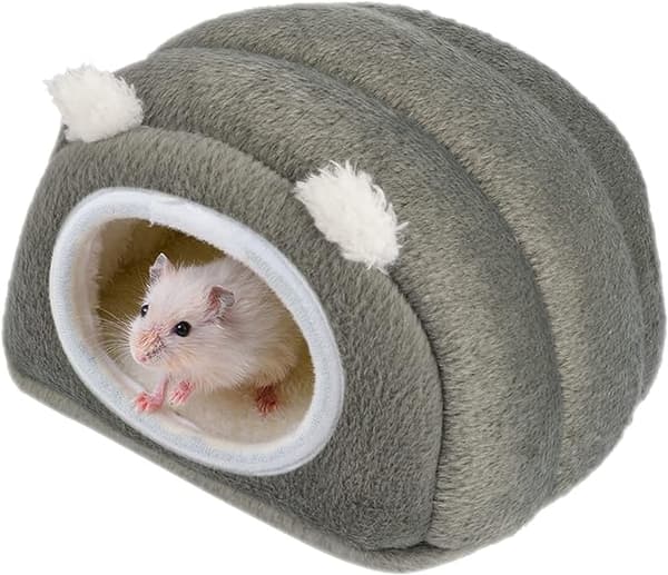 Vinterhus for hamster, grå kjæledyr, koselig og varm seng egnet for