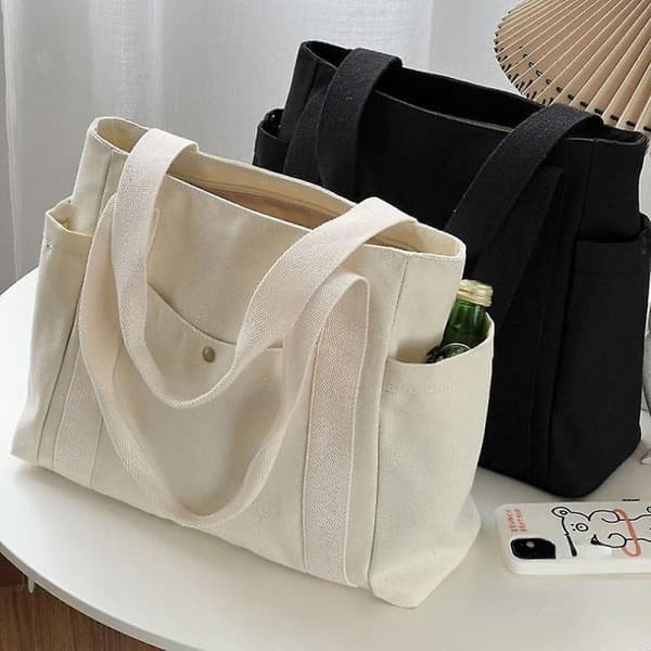 Store Lærred Tote Tasker til Arbejde Pendling Bærepose College Style Studerende Outfit Bog Sh