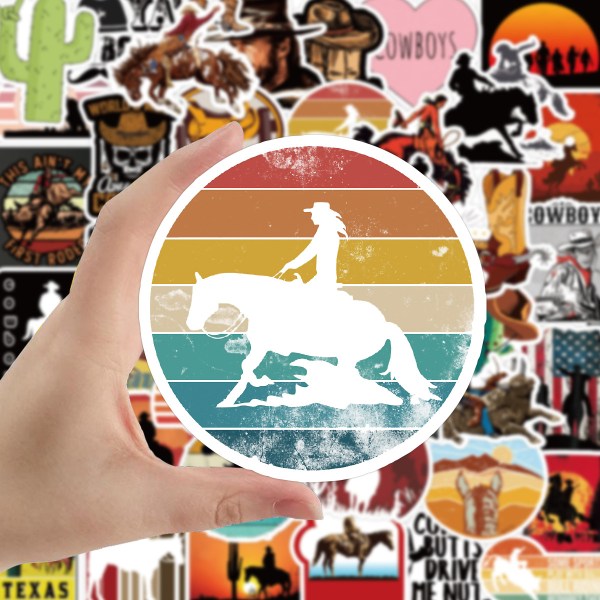 50PCS Cowboy Stickers, Country Western Dekaler Vinyl Vattentäta Stickers för Wate