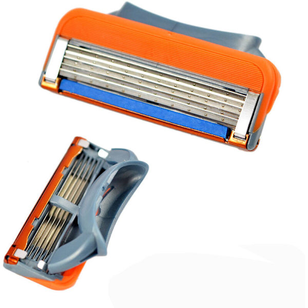 Manuelle barberblad, femlags barberblad, oransje barberhode 4 p