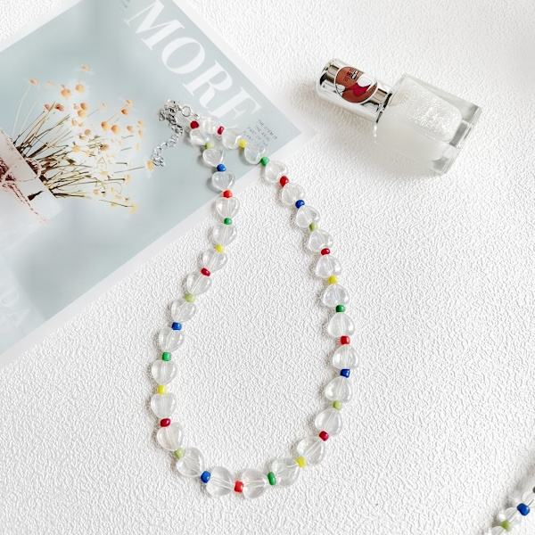 Farvede perler Glas Kærlighed Halskæder Armbånd Piger Farverige Sjov B