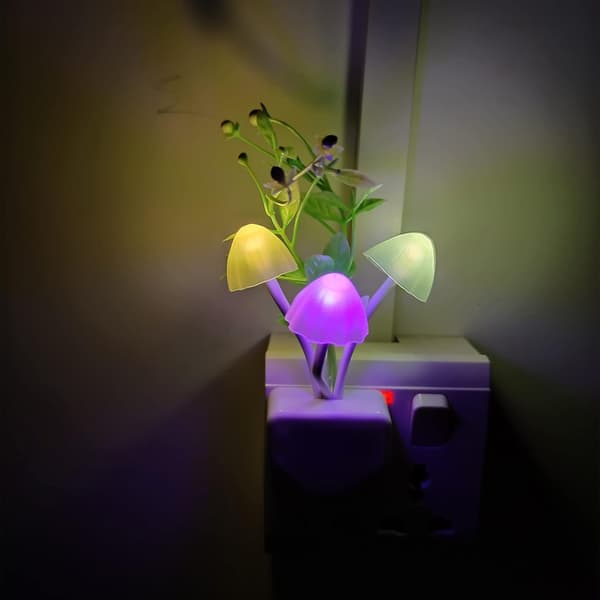 2 stk. LED-sensor natlys Plug-in natlys farveskiftende L