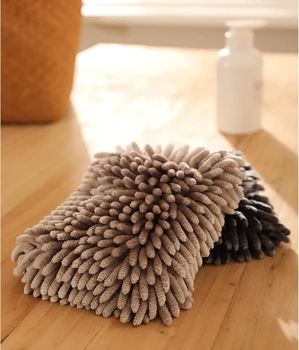 2-pack Chenille hängande handduksbollar superabsorberande mikrofiberhanddukar