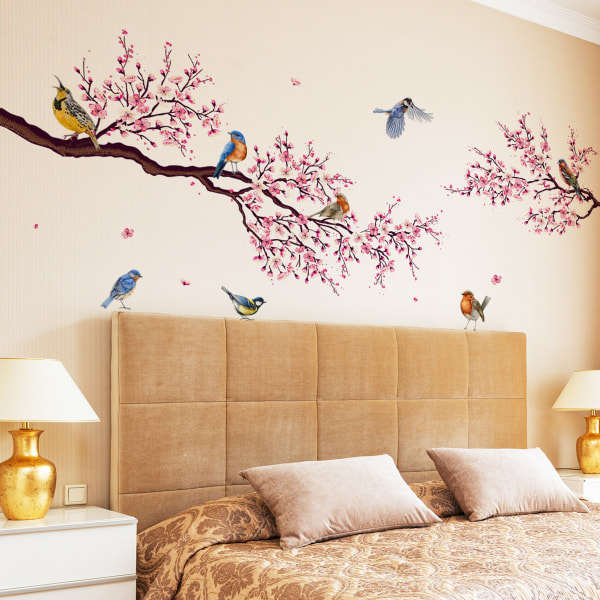 En set väggdekaler fåglar blomma grenar väggdekal wall de